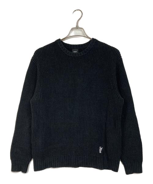 HUF（ハフ）HUF (ハフ) 1984 MELANGE SWEATER ワッフルニット　アクリル棍ニット ブラック サイズ:Sの古着・服飾アイテム