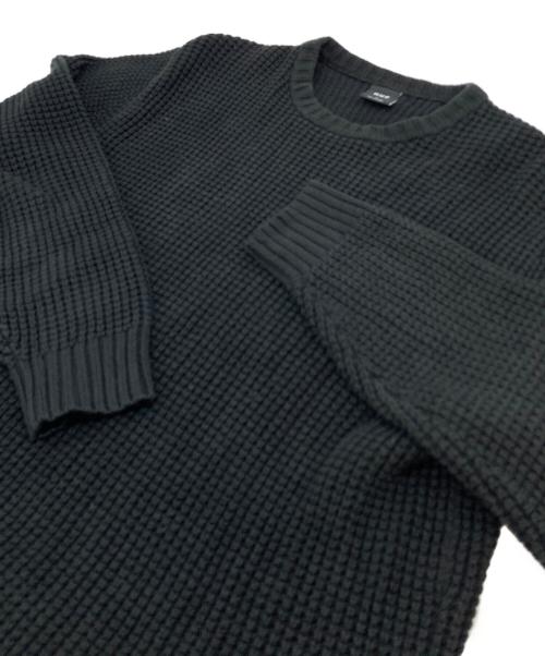 HUF（ハフ）HUF (ハフ) 1984 MELANGE SWEATER ワッフルニット　アクリル棍ニット ブラック サイズ:Sの古着・服飾アイテム