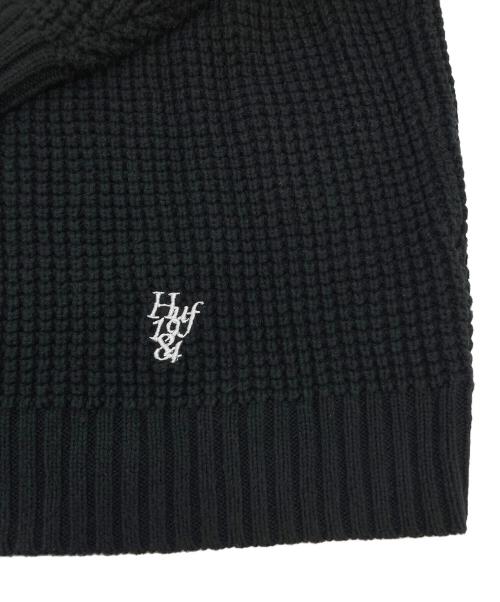 HUF（ハフ）HUF (ハフ) 1984 MELANGE SWEATER ワッフルニット　アクリル棍ニット ブラック サイズ:Sの古着・服飾アイテム