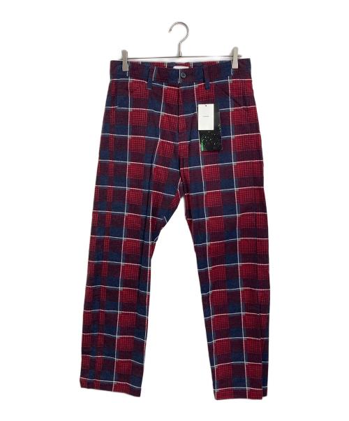 UNDERCOVER（アンダーカバー）UNDERCOVER (アンダーカバー) コットンチェックパンツ　コットンパンツ レッド×ネイビー サイズ:1 未使用品の古着・服飾アイテム