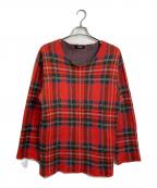 UNDERCOVERアンダーカバー）の古着「チェックVネックニット」｜レッド