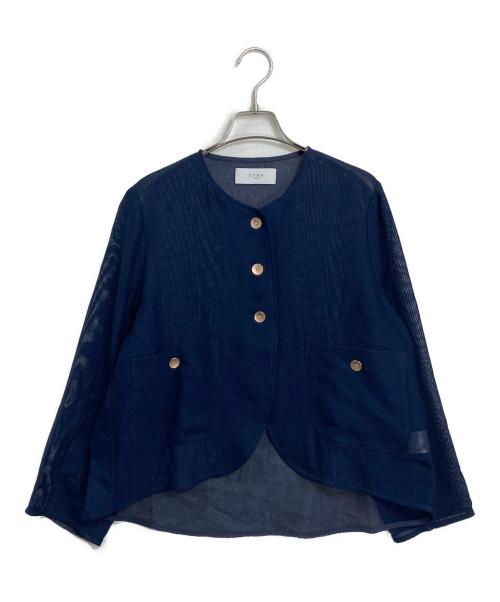 CYAN TOKYO（シアン トーキョー）CYAN TOKYO (シアン トーキョー) ノーカラージャケット　ネットジャケット ネイビー サイズ:FREEの古着・服飾アイテム