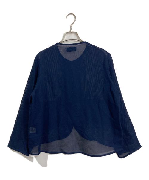 CYAN TOKYO（シアン トーキョー）CYAN TOKYO (シアン トーキョー) ノーカラージャケット　ネットジャケット ネイビー サイズ:FREEの古着・服飾アイテム