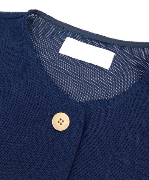 CYAN TOKYO（シアン トーキョー）CYAN TOKYO (シアン トーキョー) ノーカラージャケット　ネットジャケット ネイビー サイズ:FREEの古着・服飾アイテム