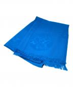 HERMESエルメス）の古着「ニューリブリス 大判ストール　カシミヤ85％ シルク15％」｜ブルー