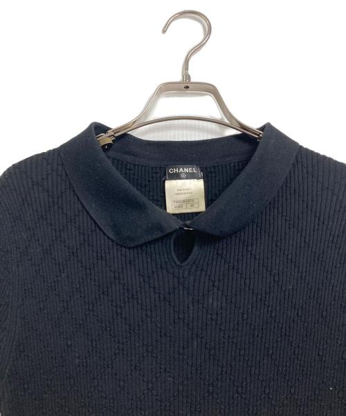 CHANEL（シャネル）CHANEL (シャネル) ココマークボタン リブニットシャツ ブラック サイズ:40の古着・服飾アイテム
