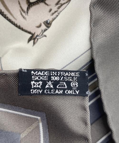 HERMES（エルメス）HERMES (エルメス) カレ90 Couvertures et Tenues de Jour 馬着 グレー サイズ:実寸参照の古着・服飾アイテム