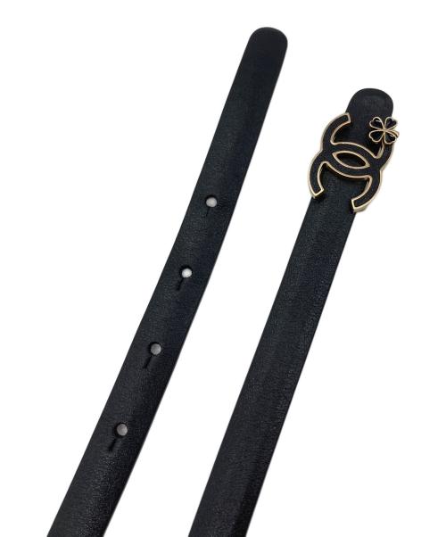 CHANEL（シャネル）CHANEL (シャネル) ココマーク クローバー レザーベルト ブラック サイズ:80／32の古着・服飾アイテム