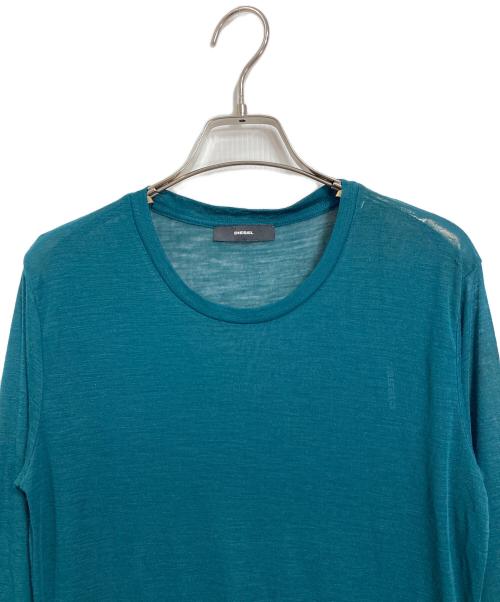 DIESEL（ディーゼル）DIESEL (ディーゼル) ダメージ加工カットソー グリーン サイズ:Sの古着・服飾アイテム