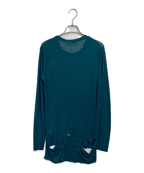 DIESEL（ディーゼル）DIESEL (ディーゼル) ダメージ加工カットソー グリーン サイズ:Sの古着・服飾アイテム