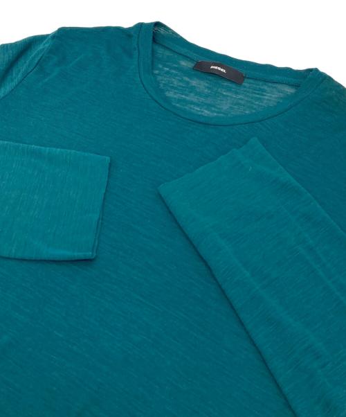 DIESEL（ディーゼル）DIESEL (ディーゼル) ダメージ加工カットソー グリーン サイズ:Sの古着・服飾アイテム