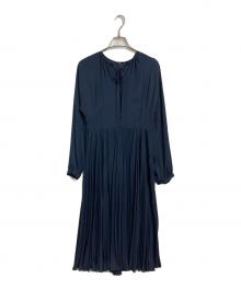 CELFORD（セルフォード）の古着「プリーツワンピース　ロングワンピース　セレモニー　日本製」｜ネイビー