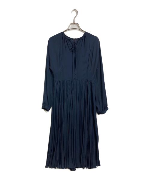 CELFORD（セルフォード）CELFORD (セルフォード) プリーツワンピース　ロングワンピース　セレモニー　日本製 ネイビー サイズ:36の古着・服飾アイテム