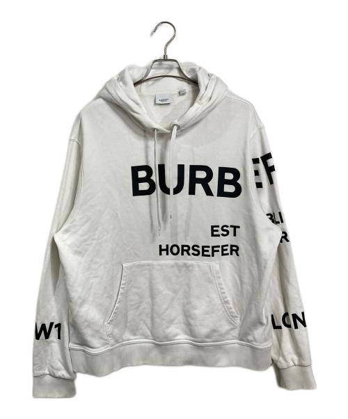 BURBERRY（バーバリー）BURBERRY (バーバリー) Horseferry hoodie　パーカー　フーディー　ホースフェリープリント ホワイト サイズ:XLの古着・服飾アイテム