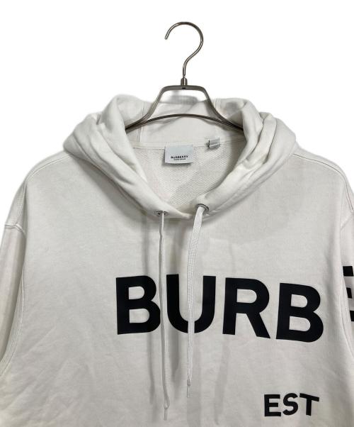 BURBERRY（バーバリー）BURBERRY (バーバリー) Horseferry hoodie　パーカー　フーディー　ホースフェリープリント ホワイト サイズ:XLの古着・服飾アイテム