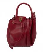 BURBERRYバーバリー）の古着「ミニ TBバケットバッグ　ショルダーバッグ　レザーバッグ」｜レッド