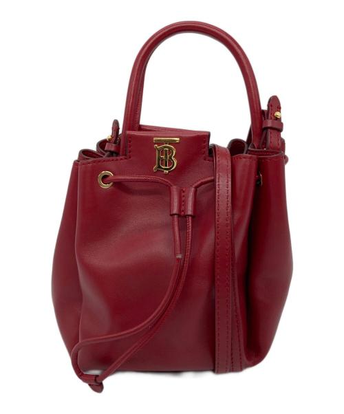 BURBERRY（バーバリー）BURBERRY (バーバリー) ミニ TBバケットバッグ　ショルダーバッグ　レザーバッグ レッド サイズ:実寸参照の古着・服飾アイテム