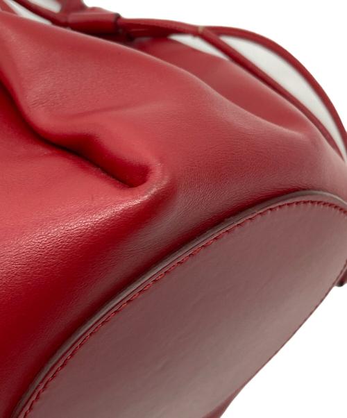 BURBERRY（バーバリー）BURBERRY (バーバリー) ミニ TBバケットバッグ　ショルダーバッグ　レザーバッグ レッド サイズ:実寸参照の古着・服飾アイテム
