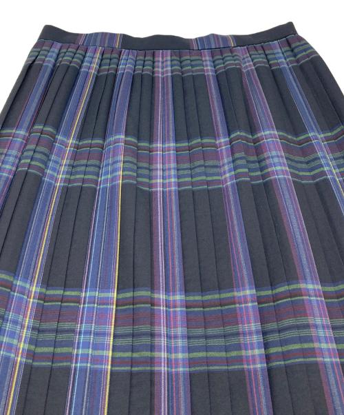 AURALEE（オーラリー）AURALEE (オーラリー) SUPER LIGHT WOOL CHECK PLEATED SKIRT ロングスカート　プリーツスカート ネイビー×パープル サイズ:1 未使用品の古着・服飾アイテム