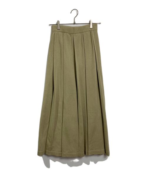 AURALEE（オーラリー）AURALEE (オーラリー) DRY COTTON KNIT PLEATED SKIRT ベージュ サイズ:1 未使用品の古着・服飾アイテム