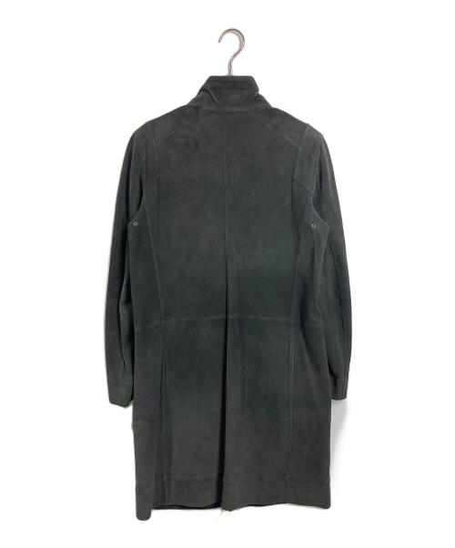 LOEWE（ロエベ）LOEWE (ロエベ) ディアスキンスウェードコート　ロングコート　レザーコート　アウター　ライトアウター　ダブルジップ　鹿革 グレー サイズ:38の古着・服飾アイテム
