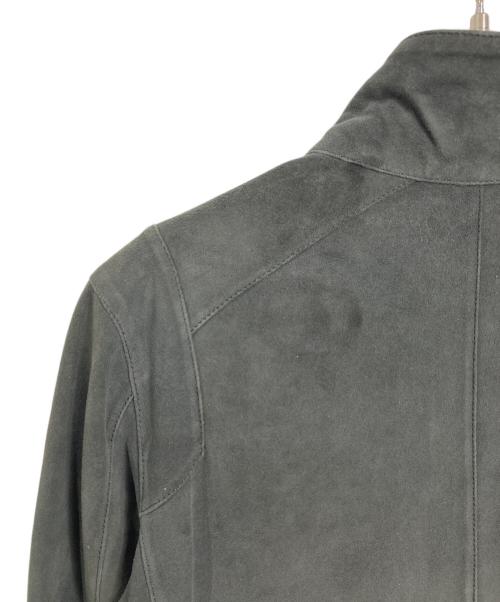 LOEWE（ロエベ）LOEWE (ロエベ) ディアスキンスウェードコート　ロングコート　レザーコート　アウター　ライトアウター　ダブルジップ　鹿革 グレー サイズ:38の古着・服飾アイテム