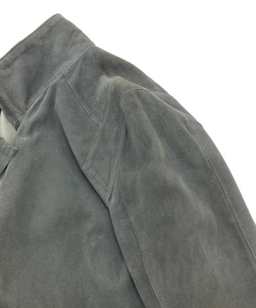 LOEWE（ロエベ）LOEWE (ロエベ) ディアスキンスウェードコート　ロングコート　レザーコート　アウター　ライトアウター　ダブルジップ　鹿革 グレー サイズ:38の古着・服飾アイテム