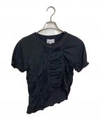 SUKUスク）の古着「EBONY LOLA RUCHED TEE エボニー ローラ ルーシュド ティー  デザイントップス　アシンメトリー」｜ブラック