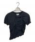 SUKU（スク）の古着「EBONY LOLA RUCHED TEE エボニー ローラ ルーシュド ティー  デザイントップス　アシンメトリー」｜ブラック