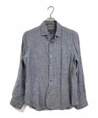 NIGEL CABOURNナイジェルケーボン）の古着「BRITISH LINEN OXFORD ブリティッシュリネンオックスフォード　長袖シャツ　麻　日本製」｜グレー