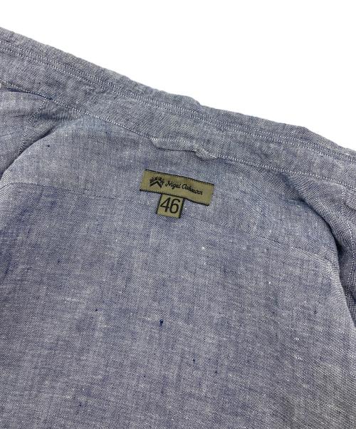 NIGEL CABOURN（ナイジェルケーボン）NIGEL CABOURN (ナイジェルケーボン) BRITISH LINEN OXFORD ブリティッシュリネンオックスフォード　長袖シャツ　麻　日本製 グレー サイズ:46の古着・服飾アイテム