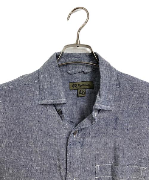 NIGEL CABOURN（ナイジェルケーボン）NIGEL CABOURN (ナイジェルケーボン) BRITISH LINEN OXFORD ブリティッシュリネンオックスフォード　長袖シャツ　麻　日本製 グレー サイズ:46の古着・服飾アイテム