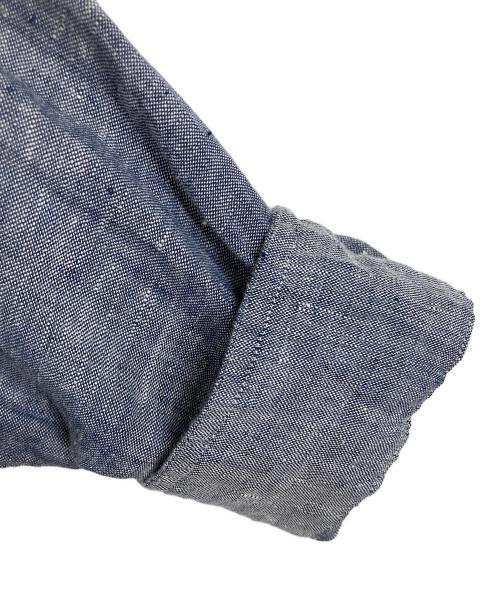 NIGEL CABOURN（ナイジェルケーボン）NIGEL CABOURN (ナイジェルケーボン) BRITISH LINEN OXFORD ブリティッシュリネンオックスフォード　長袖シャツ　麻　日本製 グレー サイズ:46の古着・服飾アイテム