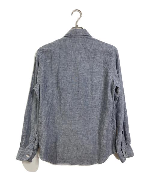 NIGEL CABOURN（ナイジェルケーボン）NIGEL CABOURN (ナイジェルケーボン) BRITISH LINEN OXFORD ブリティッシュリネンオックスフォード　長袖シャツ　麻　日本製 グレー サイズ:46の古着・服飾アイテム