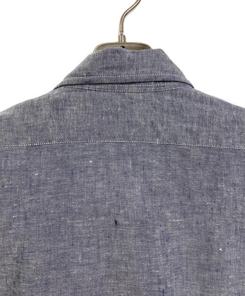 NIGEL CABOURN（ナイジェルケーボン）NIGEL CABOURN (ナイジェルケーボン) BRITISH LINEN OXFORD ブリティッシュリネンオックスフォード　長袖シャツ　麻　日本製 グレー サイズ:46の古着・服飾アイテム