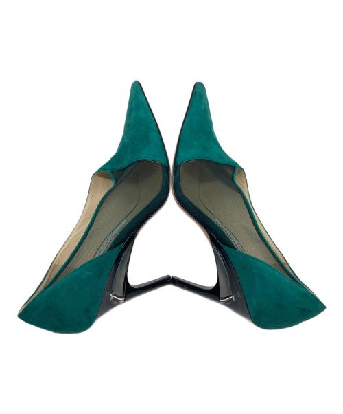 JIMMY CHOO（ジミーチュウ）JIMMY CHOO (ジミーチュウ) ヒールパンプス　ハイヒール　セレモニー　イタリア製 グリーン サイズ:38の古着・服飾アイテム