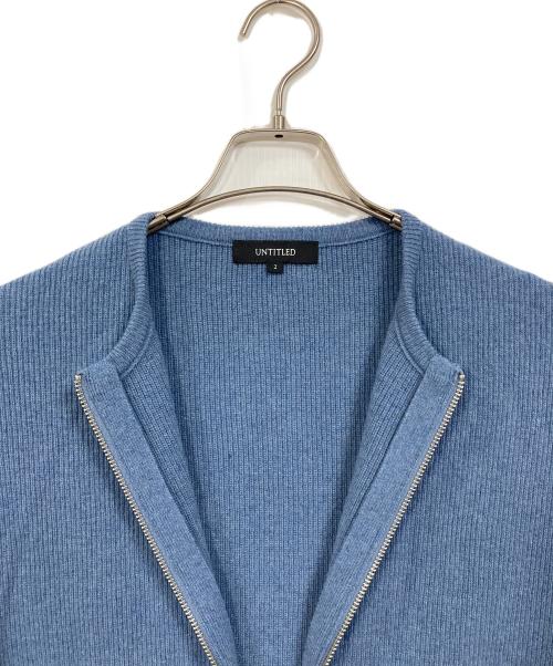 UNTITLED（アンタイトル）UNTITLED (アンタイトル) 着丈短めジップニットカーディガン　日本製 スカイブルー サイズ:2の古着・服飾アイテム