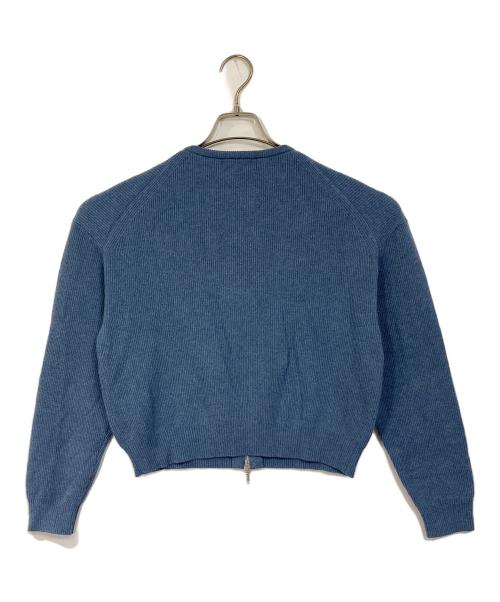 UNTITLED（アンタイトル）UNTITLED (アンタイトル) 着丈短めジップニットカーディガン　日本製 スカイブルー サイズ:2の古着・服飾アイテム
