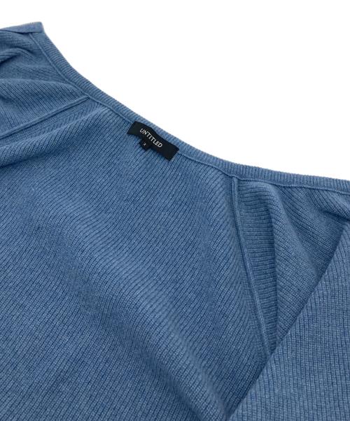 UNTITLED（アンタイトル）UNTITLED (アンタイトル) 着丈短めジップニットカーディガン　日本製 スカイブルー サイズ:2の古着・服飾アイテム