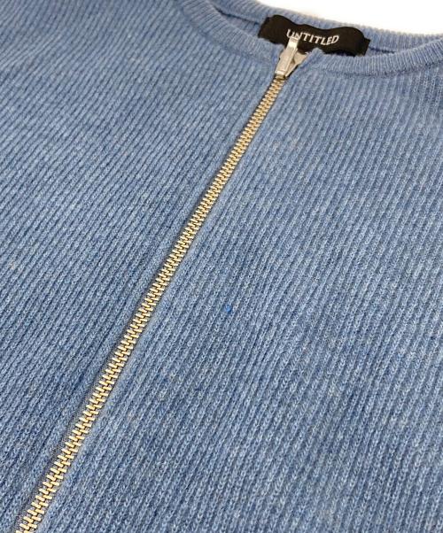 UNTITLED（アンタイトル）UNTITLED (アンタイトル) 着丈短めジップニットカーディガン　日本製 スカイブルー サイズ:2の古着・服飾アイテム