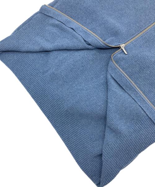 UNTITLED（アンタイトル）UNTITLED (アンタイトル) 着丈短めジップニットカーディガン　日本製 スカイブルー サイズ:2の古着・服飾アイテム