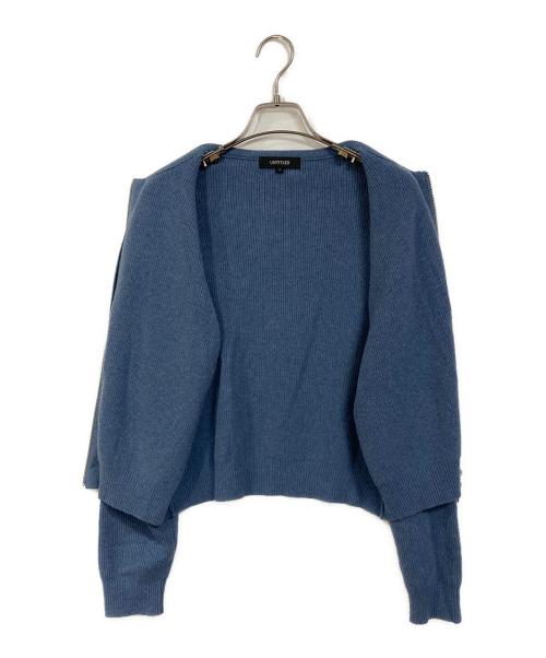 UNTITLED（アンタイトル）UNTITLED (アンタイトル) 着丈短めジップニットカーディガン　日本製 スカイブルー サイズ:2の古着・服飾アイテム