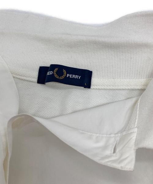 FRED PERRY（フレッドペリー）FRED PERRY (フレッドペリー) MIX PANELLED PIQUE SHIRT  ミックスパネルドピケシャツ  半袖シャツ　ポロシャツ ホワイト サイズ:Lの古着・服飾アイテム