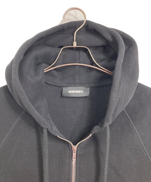 DIESEL（ディーゼル）DIESEL (ディーゼル) ジップパーカー　パーカー　フーディ ブラック サイズ:Lの古着・服飾アイテム