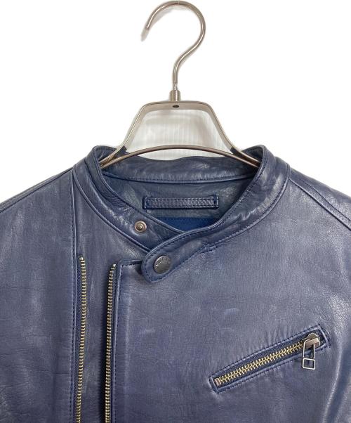 AVIREX（アヴィレックス）AVIREX (アヴィレックス) ライダースジャケット　レザージャケット　アウター　ライトアウター　牛革　日本製 ネイビー サイズ:Sの古着・服飾アイテム