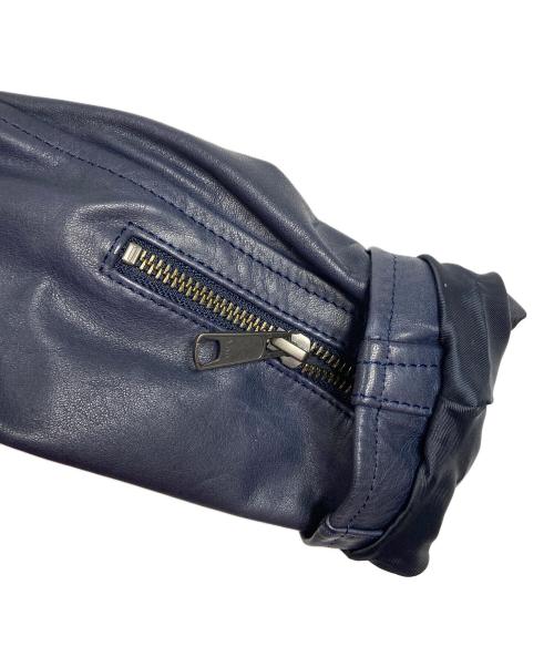 AVIREX（アヴィレックス）AVIREX (アヴィレックス) ライダースジャケット　レザージャケット　アウター　ライトアウター　牛革　日本製 ネイビー サイズ:Sの古着・服飾アイテム