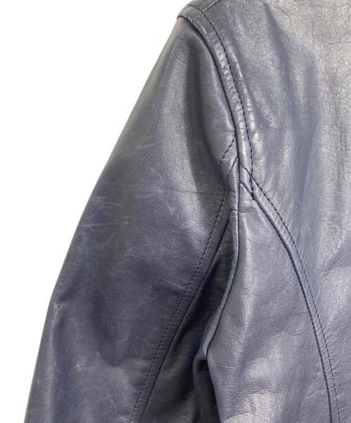 AVIREX（アヴィレックス）AVIREX (アヴィレックス) ライダースジャケット　レザージャケット　アウター　ライトアウター　牛革　日本製 ネイビー サイズ:Sの古着・服飾アイテム