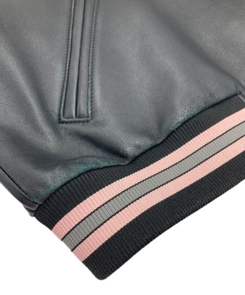 COACH（コーチ）COACH (コーチ) Leather Varsity Jacket  レザーバーシティジャケット レザージャケット　レザースタジャン　アウター　ライトアウター　羊革 ブラック サイズ:Mの古着・服飾アイテム