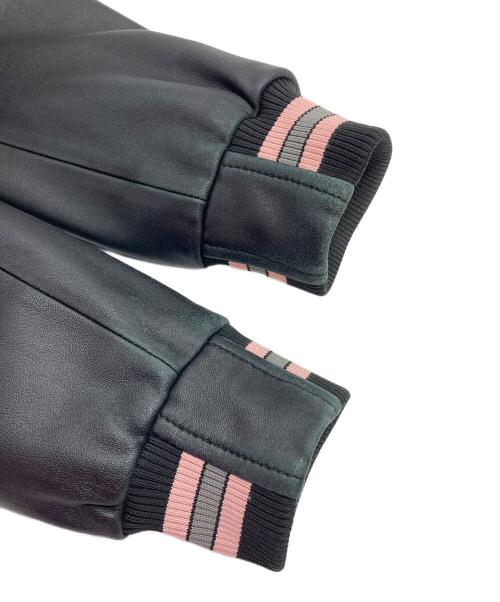 COACH（コーチ）COACH (コーチ) Leather Varsity Jacket  レザーバーシティジャケット レザージャケット　レザースタジャン　アウター　ライトアウター　羊革 ブラック サイズ:Mの古着・服飾アイテム