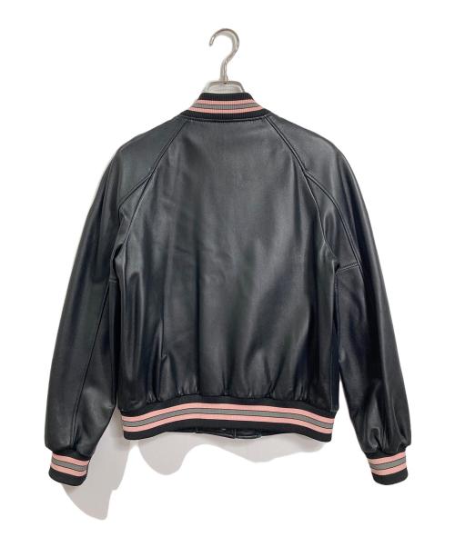 COACH（コーチ）COACH (コーチ) Leather Varsity Jacket  レザーバーシティジャケット レザージャケット　レザースタジャン　アウター　ライトアウター　羊革 ブラック サイズ:Mの古着・服飾アイテム
